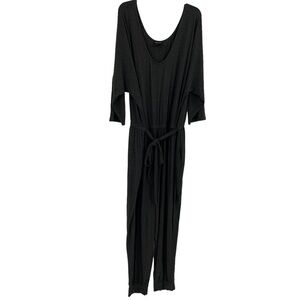 City Chic Women's Plus Size Tie-Waist Jumpsuit Gray Size 22 Scoop neck